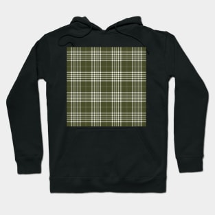 Sage Green and White Tartan Plaid Pattern Hoodie